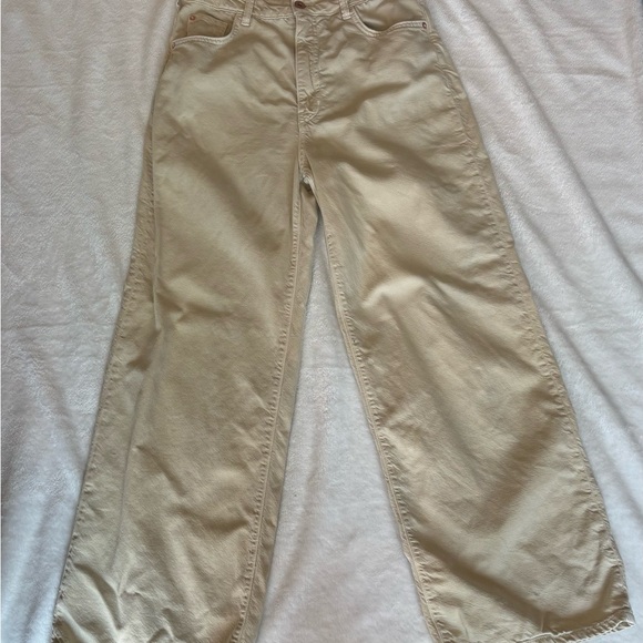 Pilcro Denim - Anthropologie Pilcro The Annie Wide Leg Jean Neutral Cream Pants Size 28x28